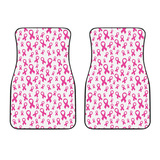 Little Breast Cancer Ribbon Print Front Car Floor Mats