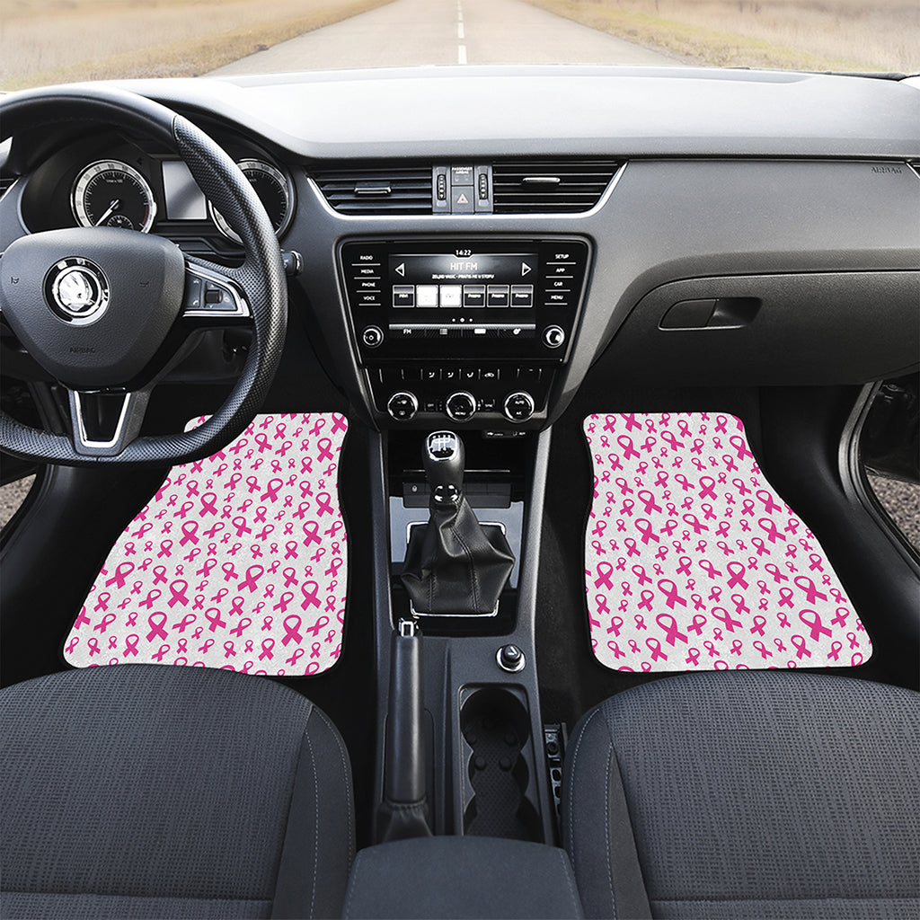 Little Breast Cancer Ribbon Print Front Car Floor Mats