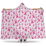 Little Breast Cancer Ribbon Print Hooded Blanket