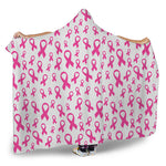 Little Breast Cancer Ribbon Print Hooded Blanket