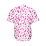 Little Breast Cancer Ribbon Print Men's Baseball Jersey