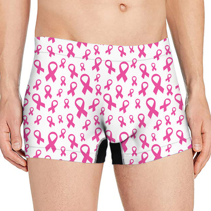 Little Breast Cancer Ribbon Print Men's Boxer Briefs