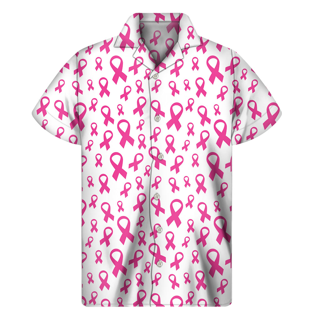 Little Breast Cancer Ribbon Print Men's Short Sleeve Shirt