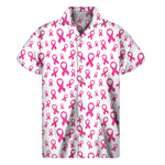Little Breast Cancer Ribbon Print Men's Short Sleeve Shirt