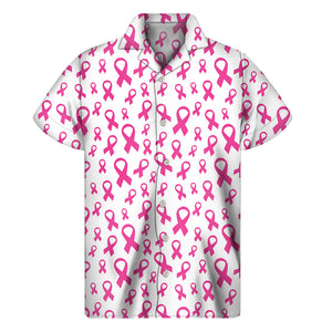 Little Breast Cancer Ribbon Print Men's Short Sleeve Shirt