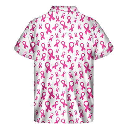Little Breast Cancer Ribbon Print Men's Short Sleeve Shirt