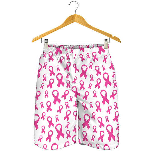 Little Breast Cancer Ribbon Print Men's Shorts