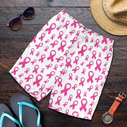 Little Breast Cancer Ribbon Print Men's Shorts