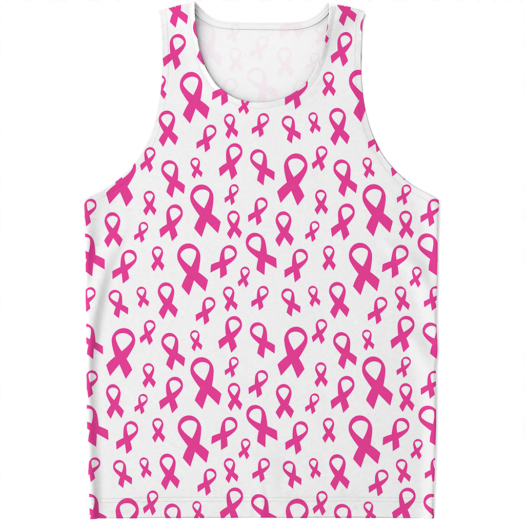 Little Breast Cancer Ribbon Print Men's Tank Top