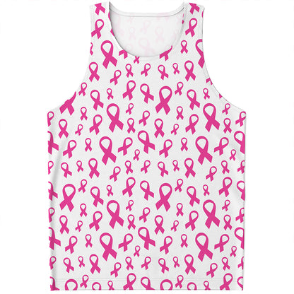 Little Breast Cancer Ribbon Print Men's Tank Top