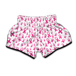 Little Breast Cancer Ribbon Print Muay Thai Boxing Shorts