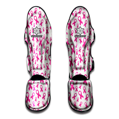 Little Breast Cancer Ribbon Print Muay Thai Shin Guard