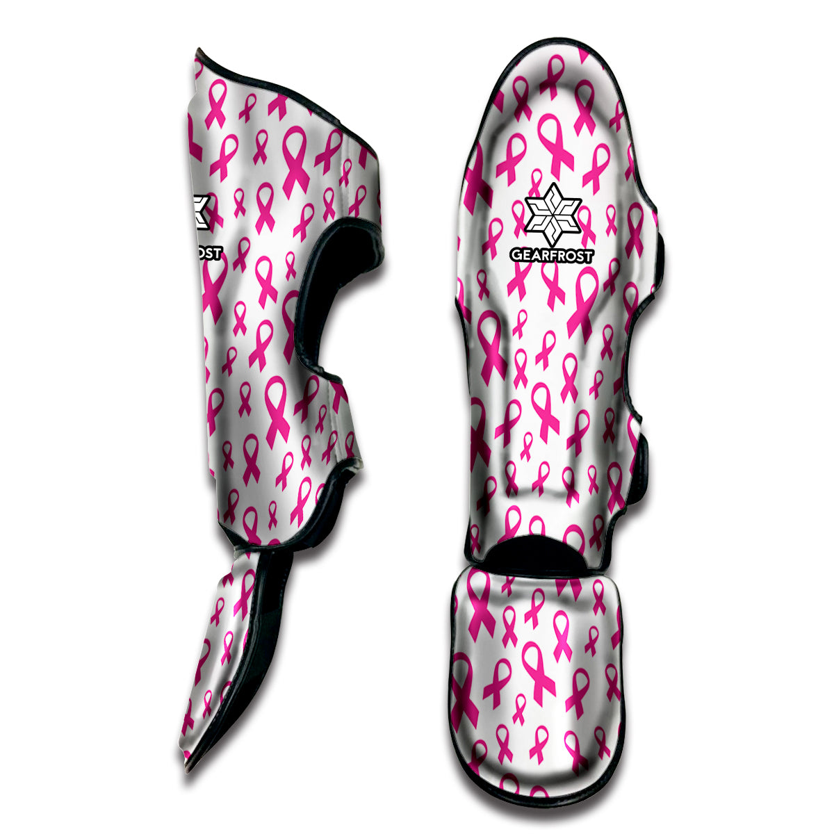Little Breast Cancer Ribbon Print Muay Thai Shin Guard