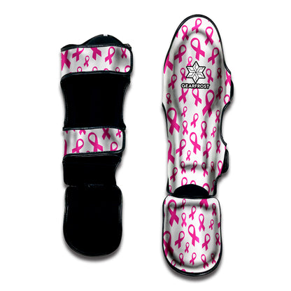 Little Breast Cancer Ribbon Print Muay Thai Shin Guard
