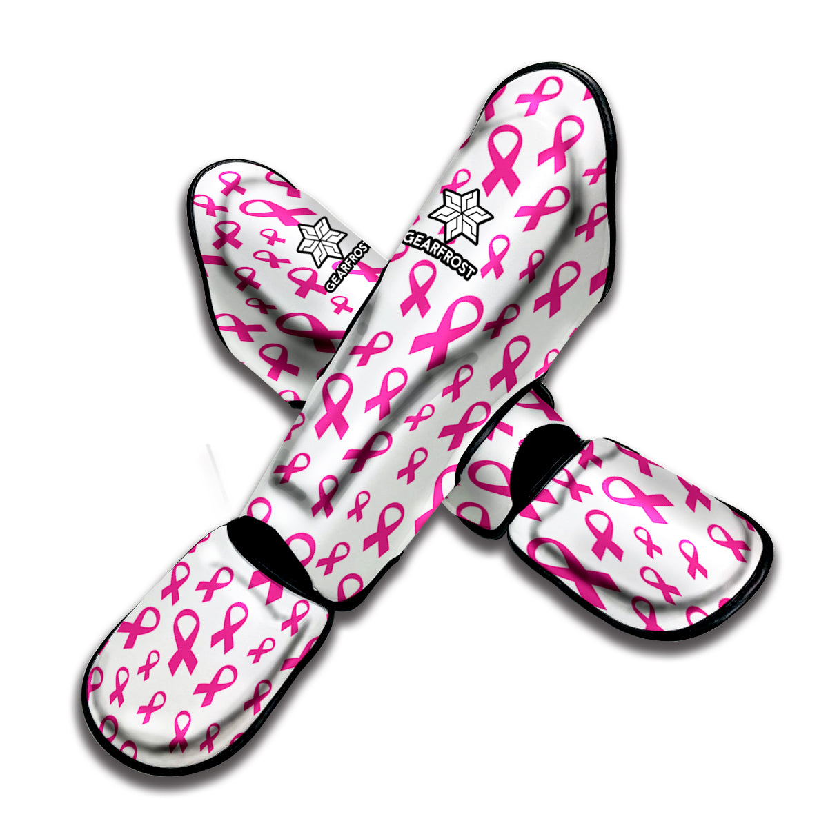 Little Breast Cancer Ribbon Print Muay Thai Shin Guard