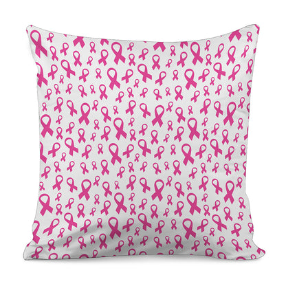 Little Breast Cancer Ribbon Print Pillow Cover