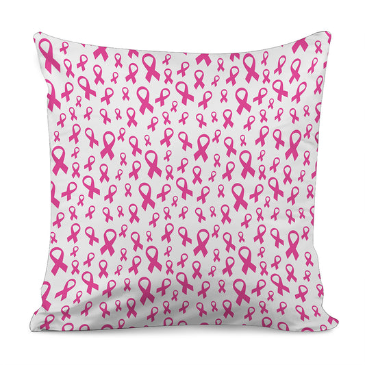 Little Breast Cancer Ribbon Print Pillow Cover