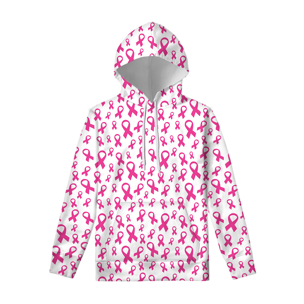 Little Breast Cancer Ribbon Print Pullover Hoodie