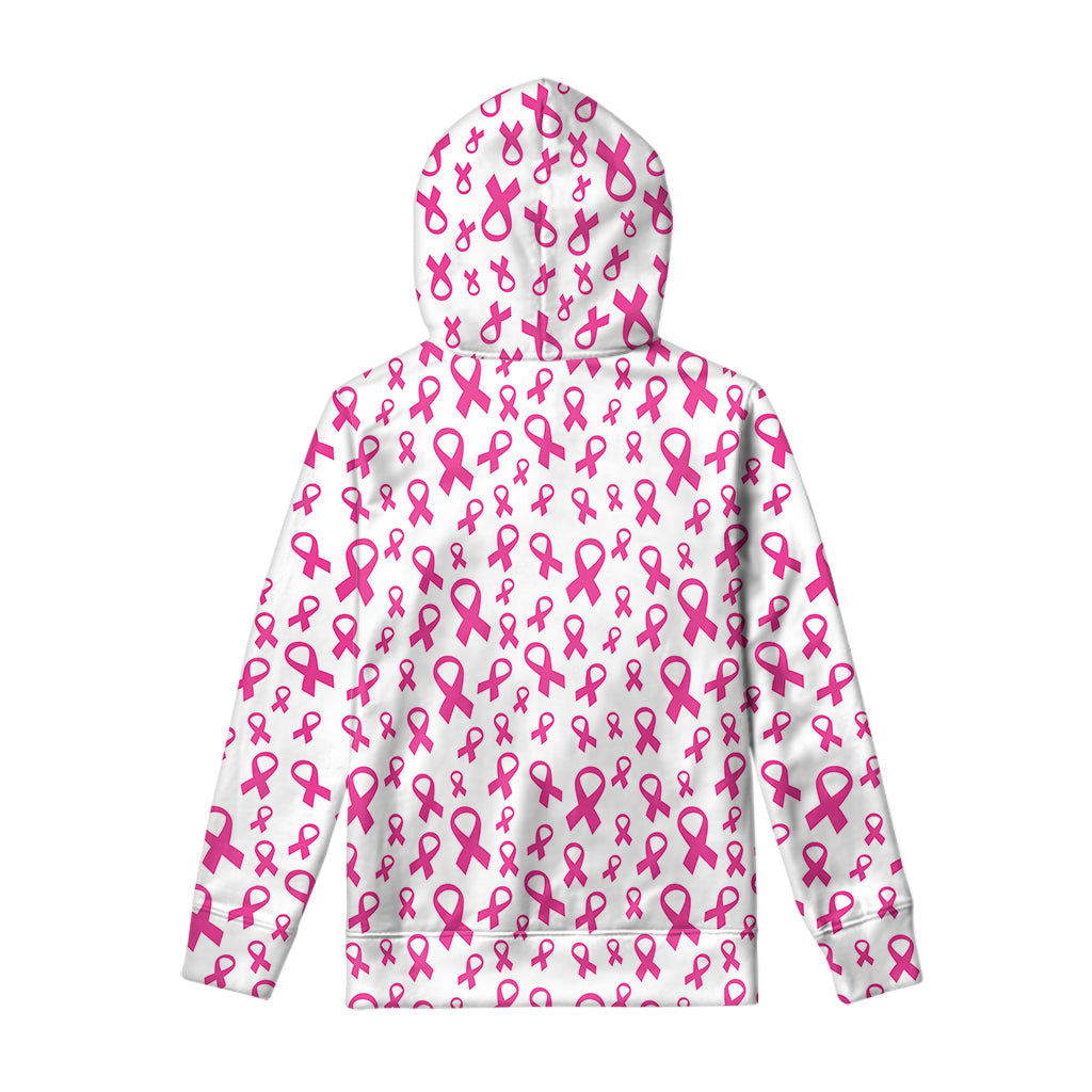 Little Breast Cancer Ribbon Print Pullover Hoodie