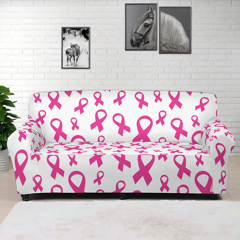 Little Breast Cancer Ribbon Print Sofa Cover