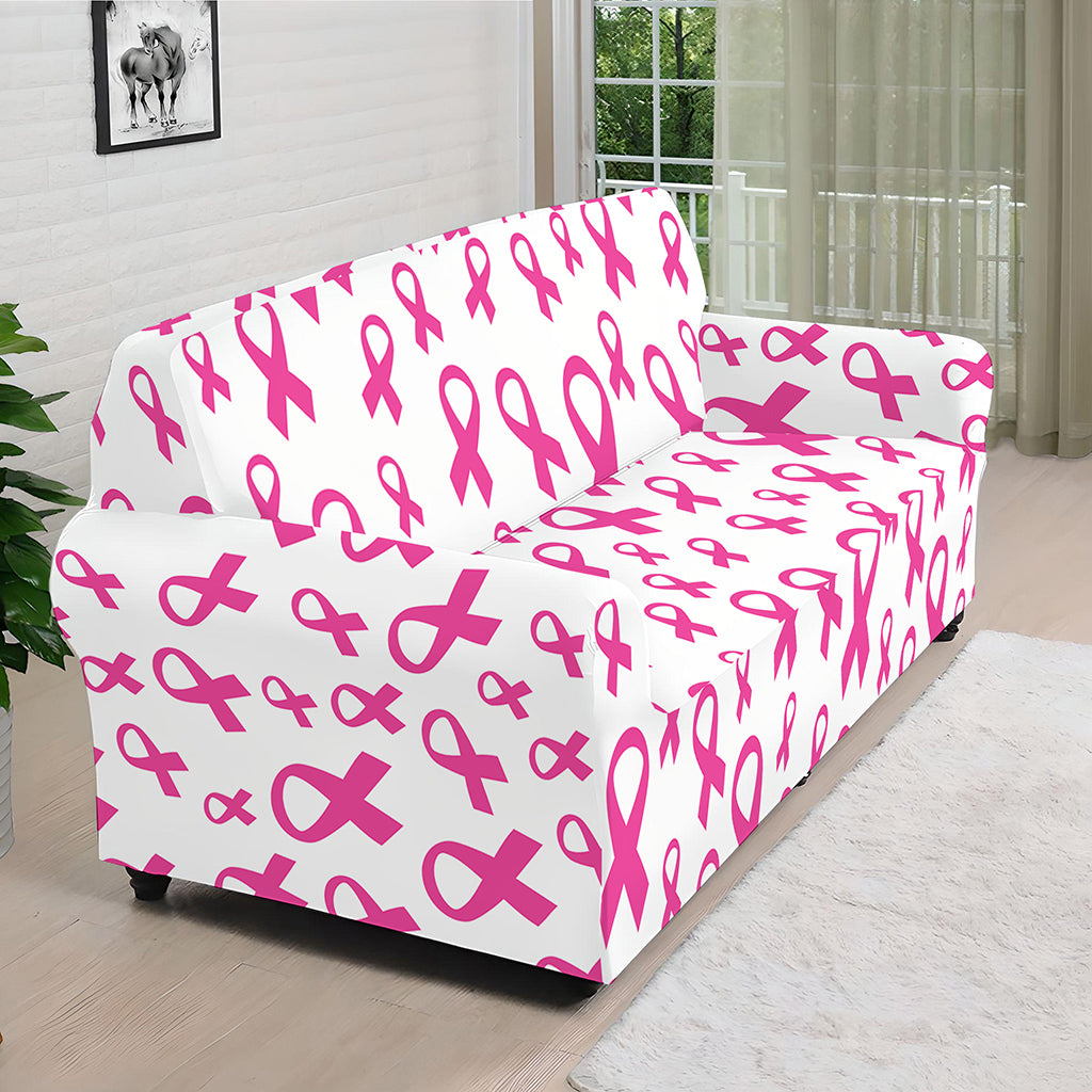 Little Breast Cancer Ribbon Print Sofa Cover