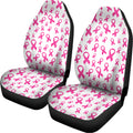 Little Breast Cancer Ribbon Print Universal Fit Car Seat Covers