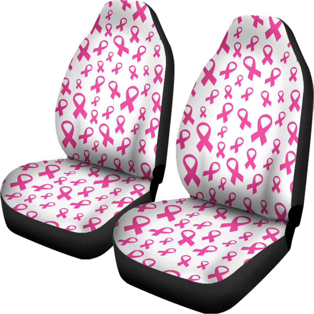 Little Breast Cancer Ribbon Print Universal Fit Car Seat Covers