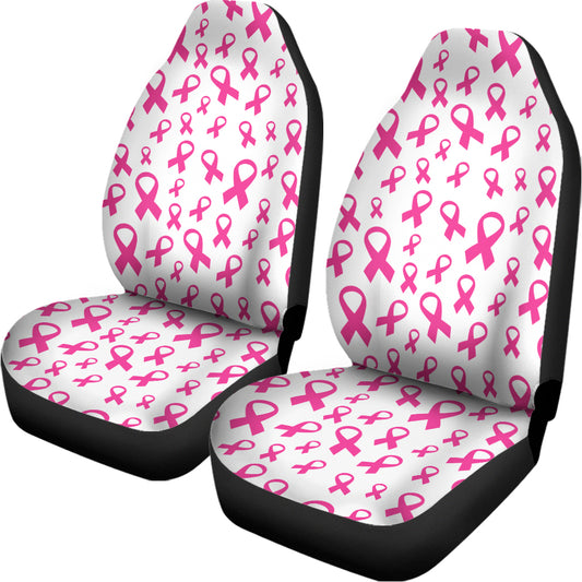 Little Breast Cancer Ribbon Print Universal Fit Car Seat Covers
