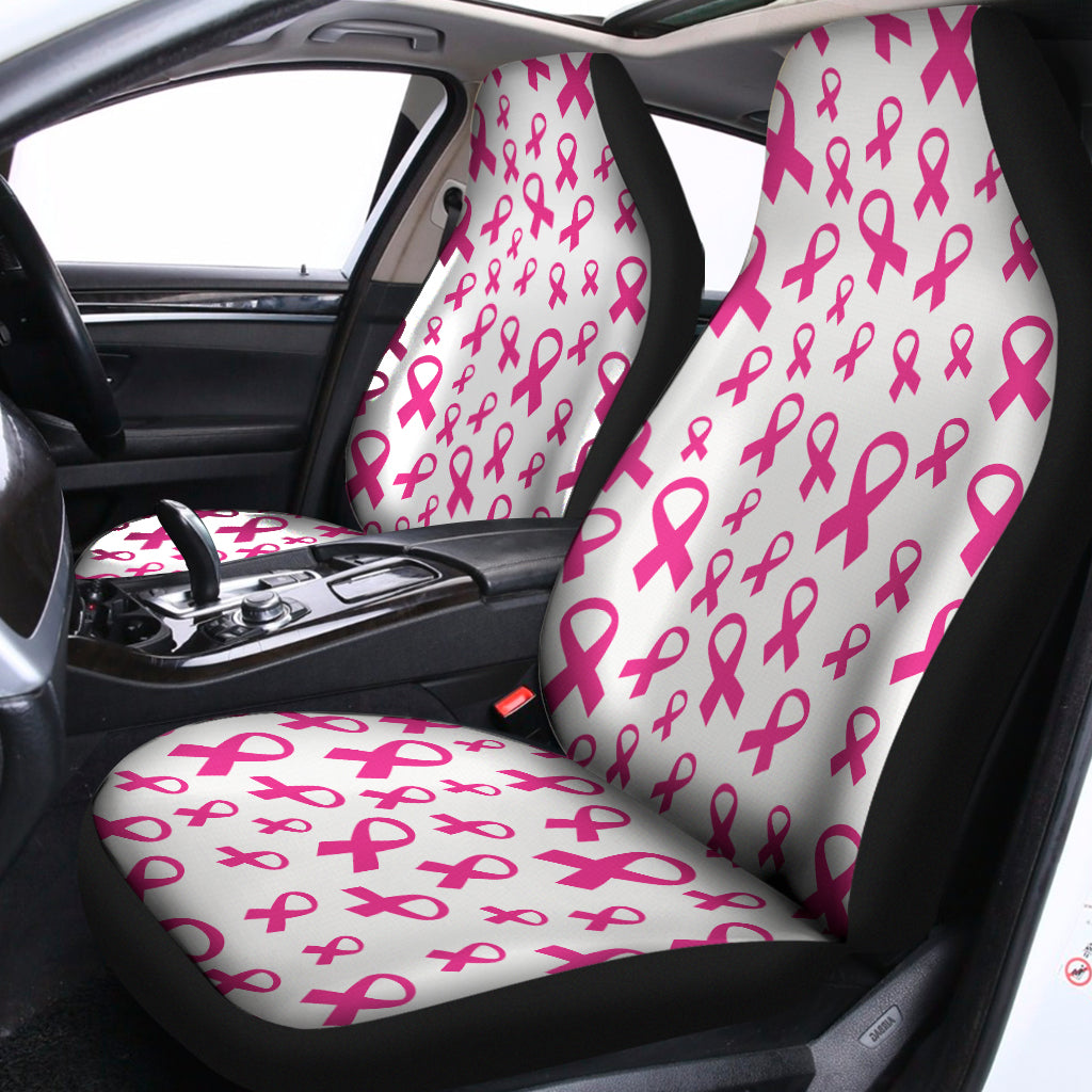 Little Breast Cancer Ribbon Print Universal Fit Car Seat Covers