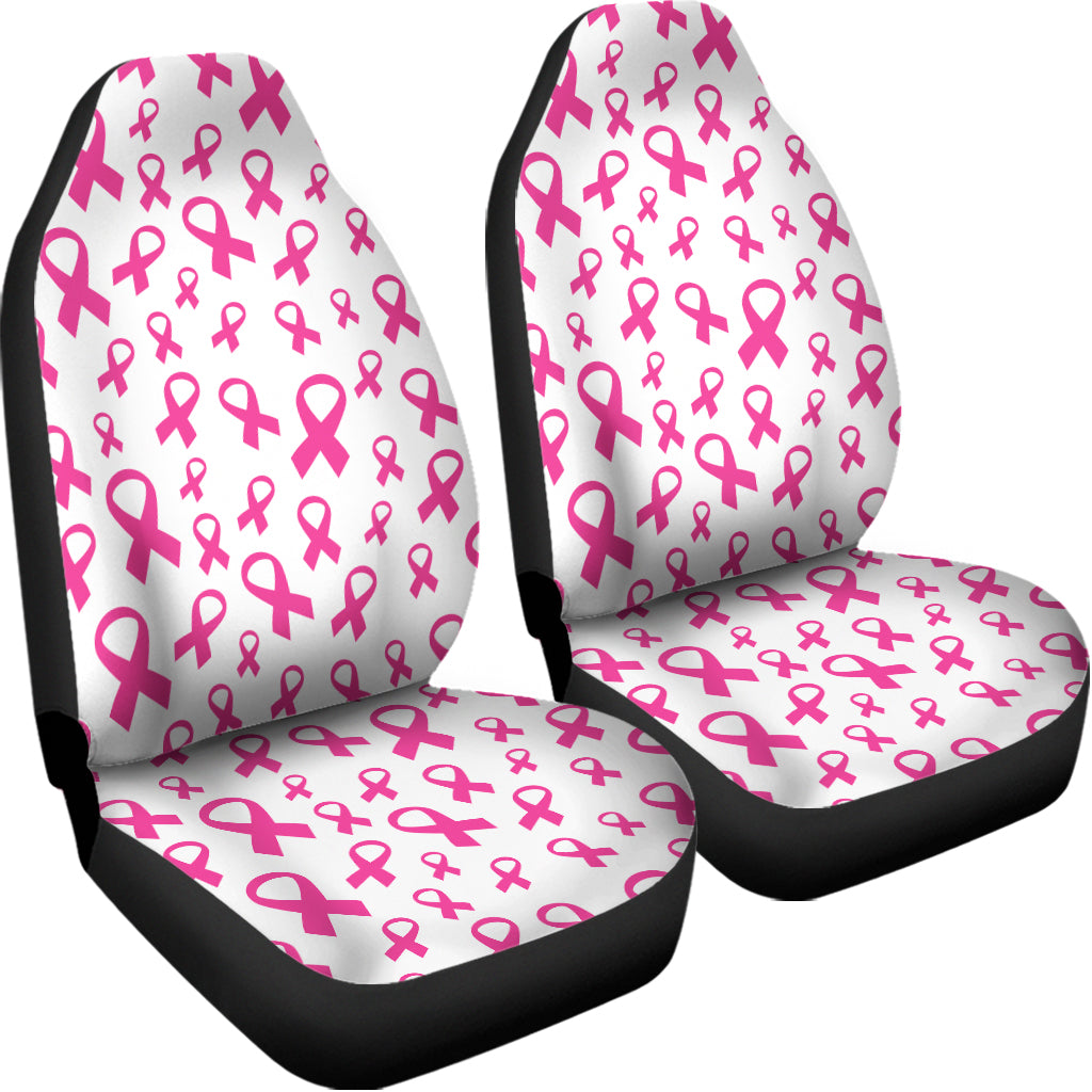 Little Breast Cancer Ribbon Print Universal Fit Car Seat Covers
