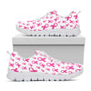 Little Breast Cancer Ribbon Print White Sneakers