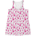 Little Breast Cancer Ribbon Print Women's Racerback Tank Top