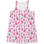 Little Breast Cancer Ribbon Print Women's Racerback Tank Top