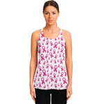 Little Breast Cancer Ribbon Print Women's Racerback Tank Top