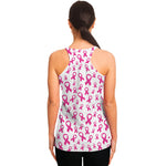 Little Breast Cancer Ribbon Print Women's Racerback Tank Top