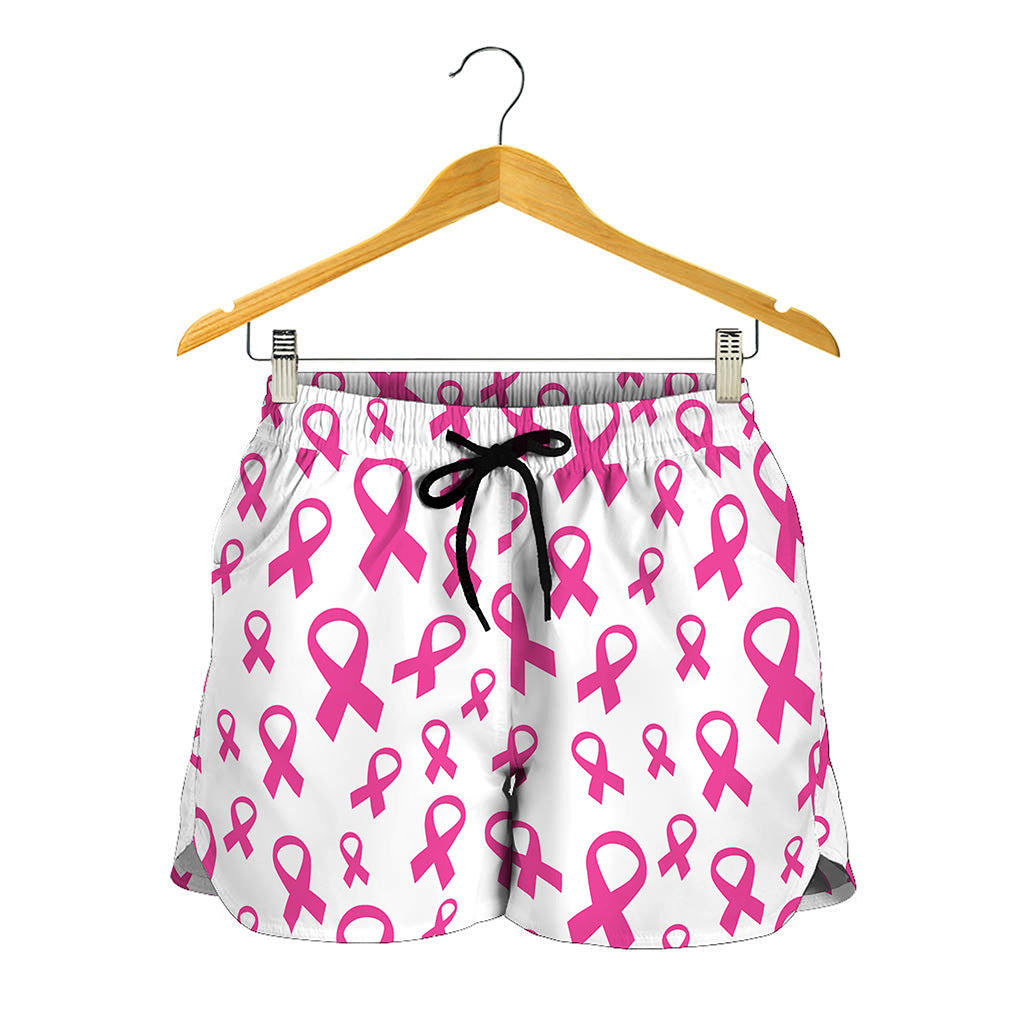 Little Breast Cancer Ribbon Print Women's Shorts