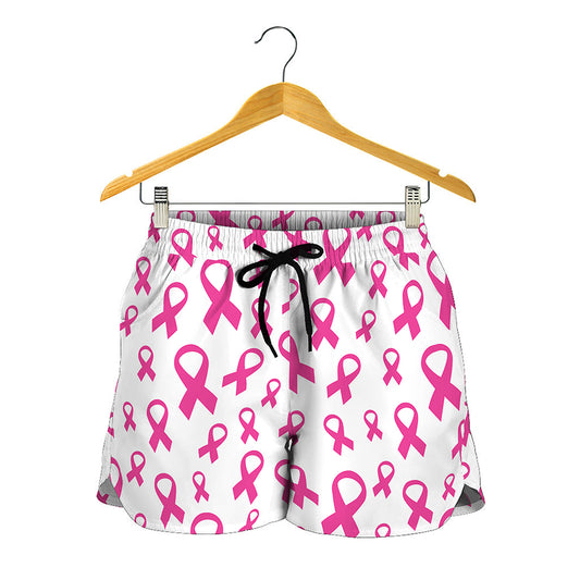 Little Breast Cancer Ribbon Print Women's Shorts