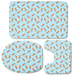 Little Carrot Pattern Print 3 Piece Bath Mat Set