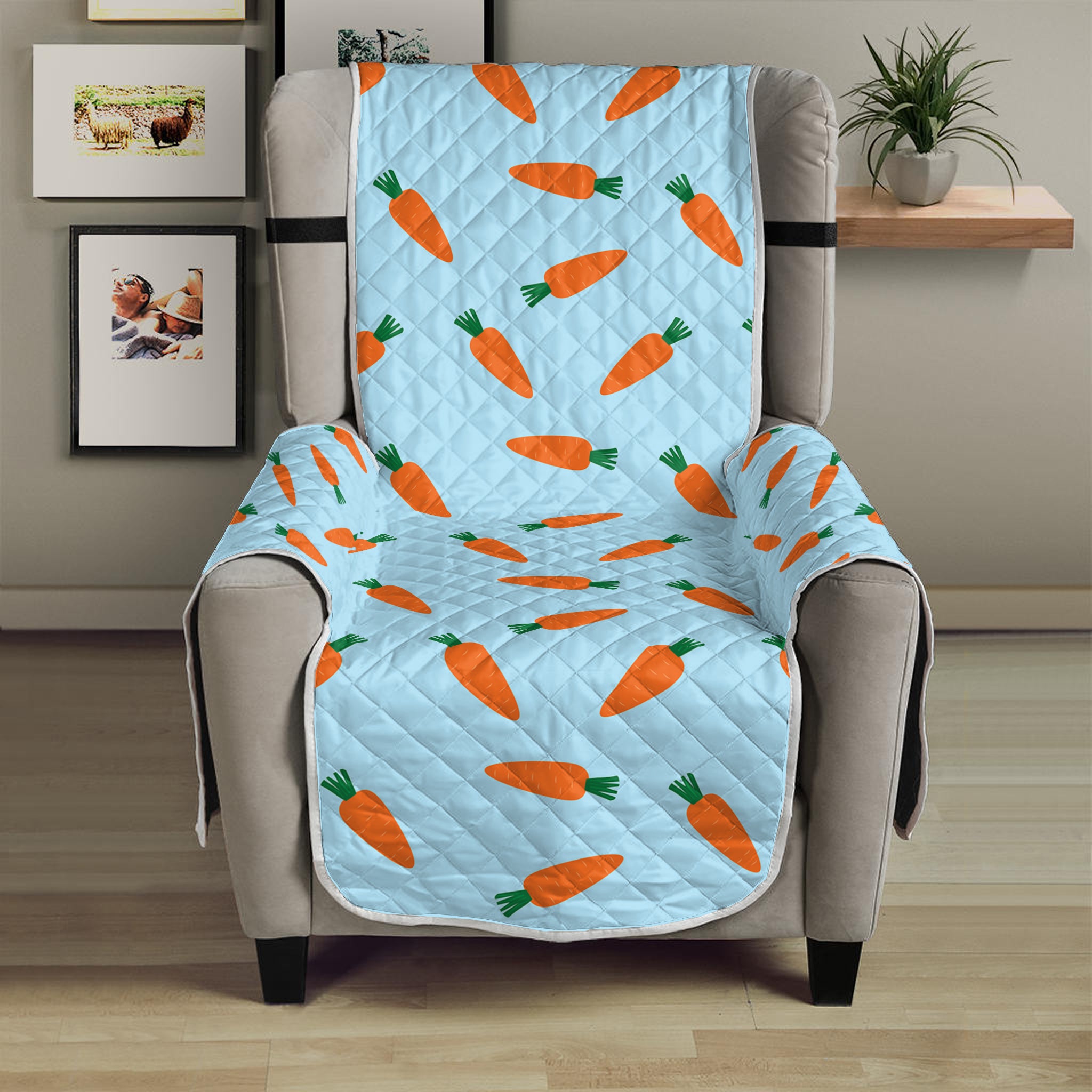 Little Carrot Pattern Print Armchair Protector