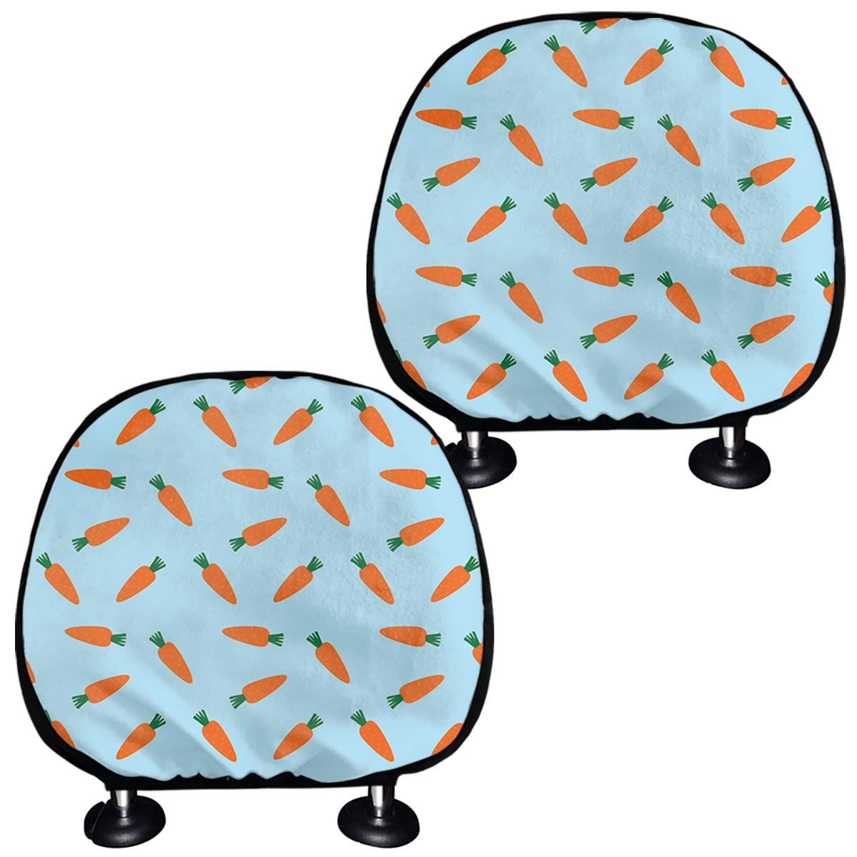 Little Carrot Pattern Print Car Headrest Covers