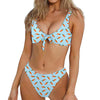 Little Carrot Pattern Print Front Bow Tie Bikini