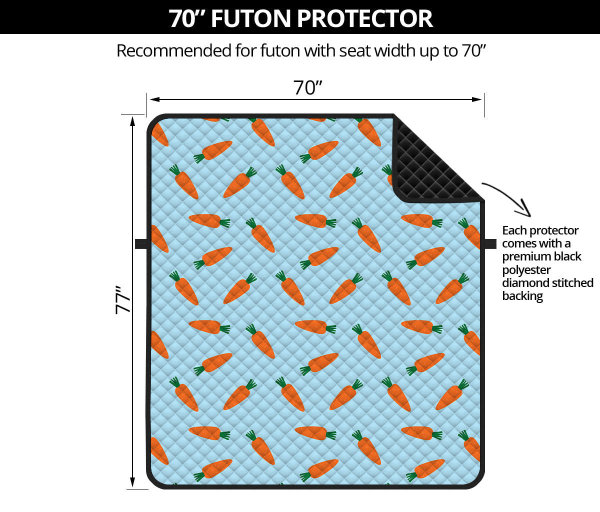 Little Carrot Pattern Print Futon Protector