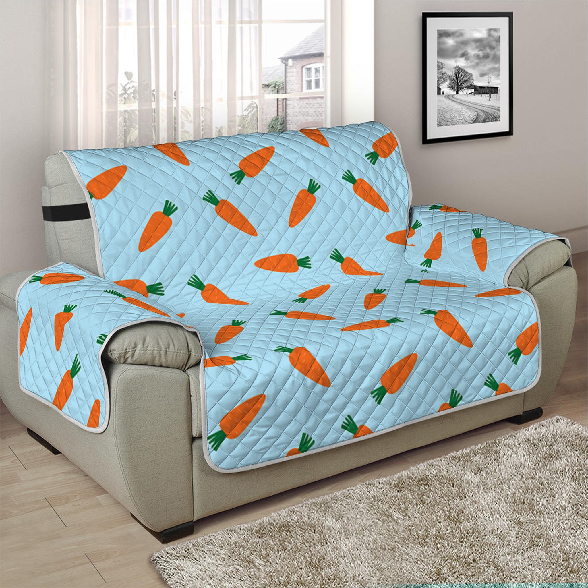 Little Carrot Pattern Print Half Sofa Protector