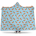Little Carrot Pattern Print Hooded Blanket