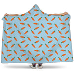 Little Carrot Pattern Print Hooded Blanket