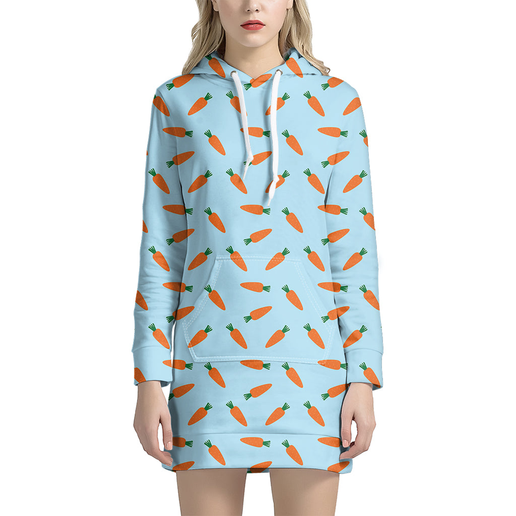 Little Carrot Pattern Print Hoodie Dress