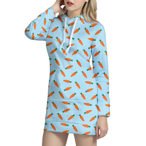 Little Carrot Pattern Print Hoodie Dress