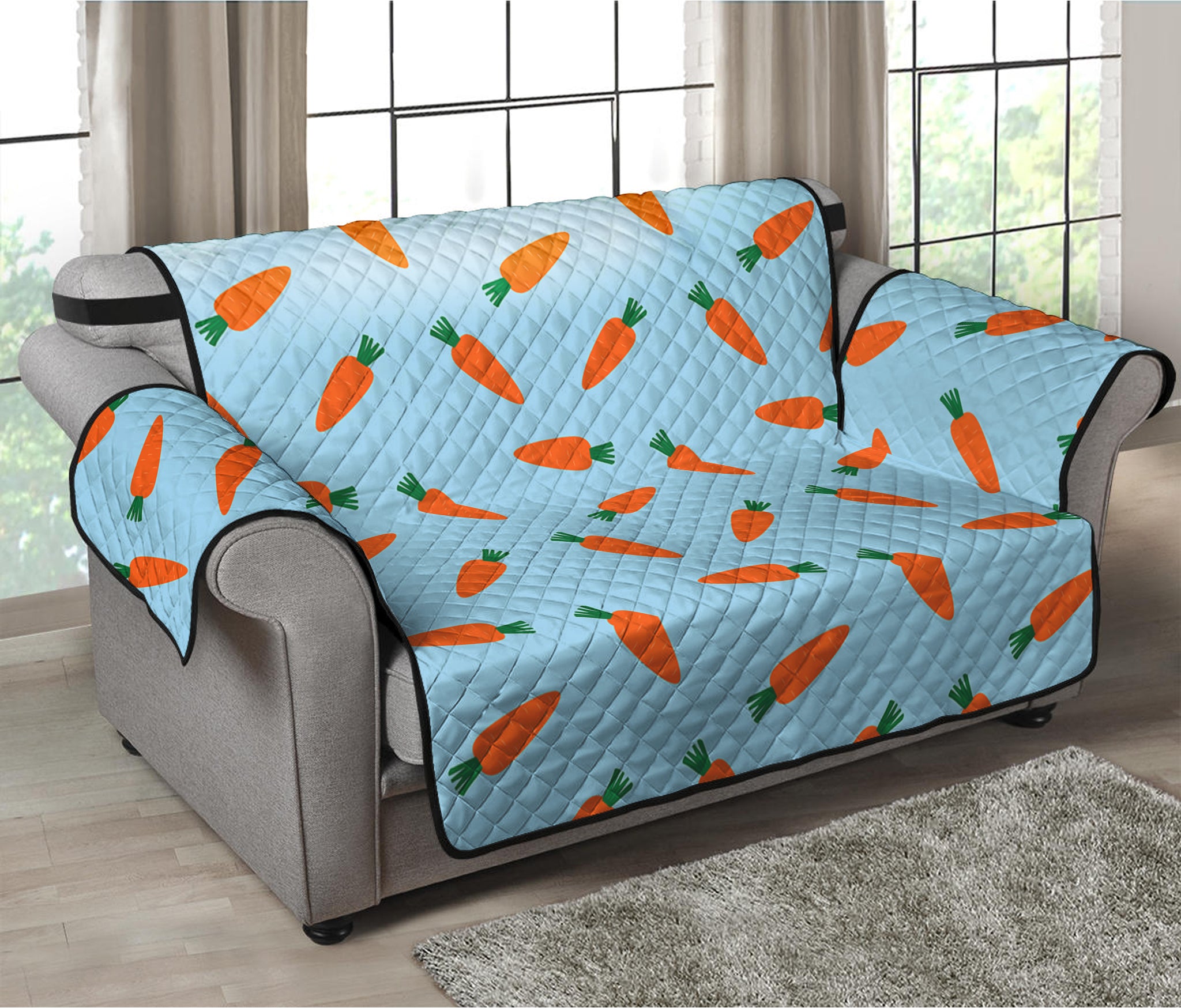 Little Carrot Pattern Print Loveseat Protector