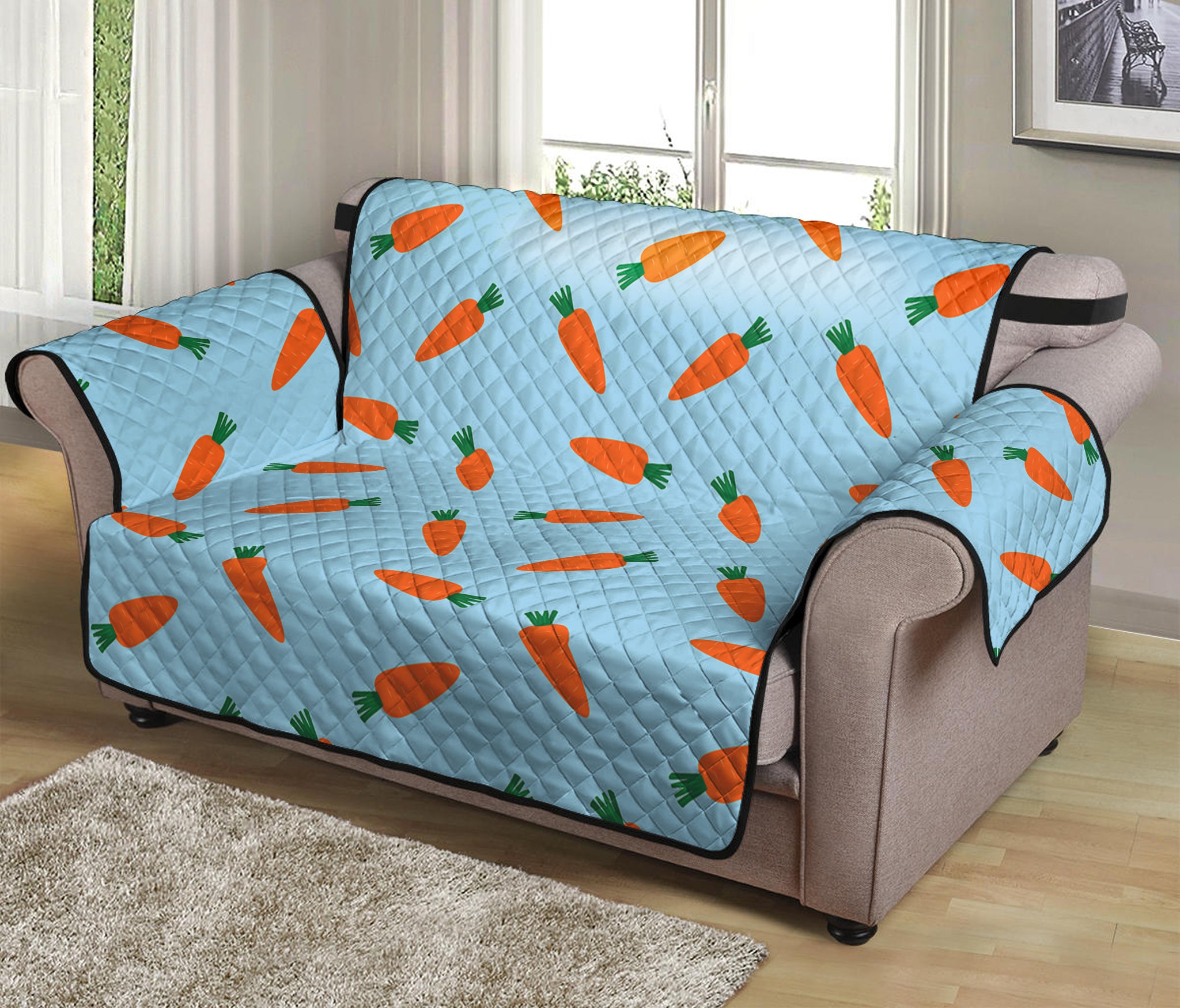 Little Carrot Pattern Print Loveseat Protector