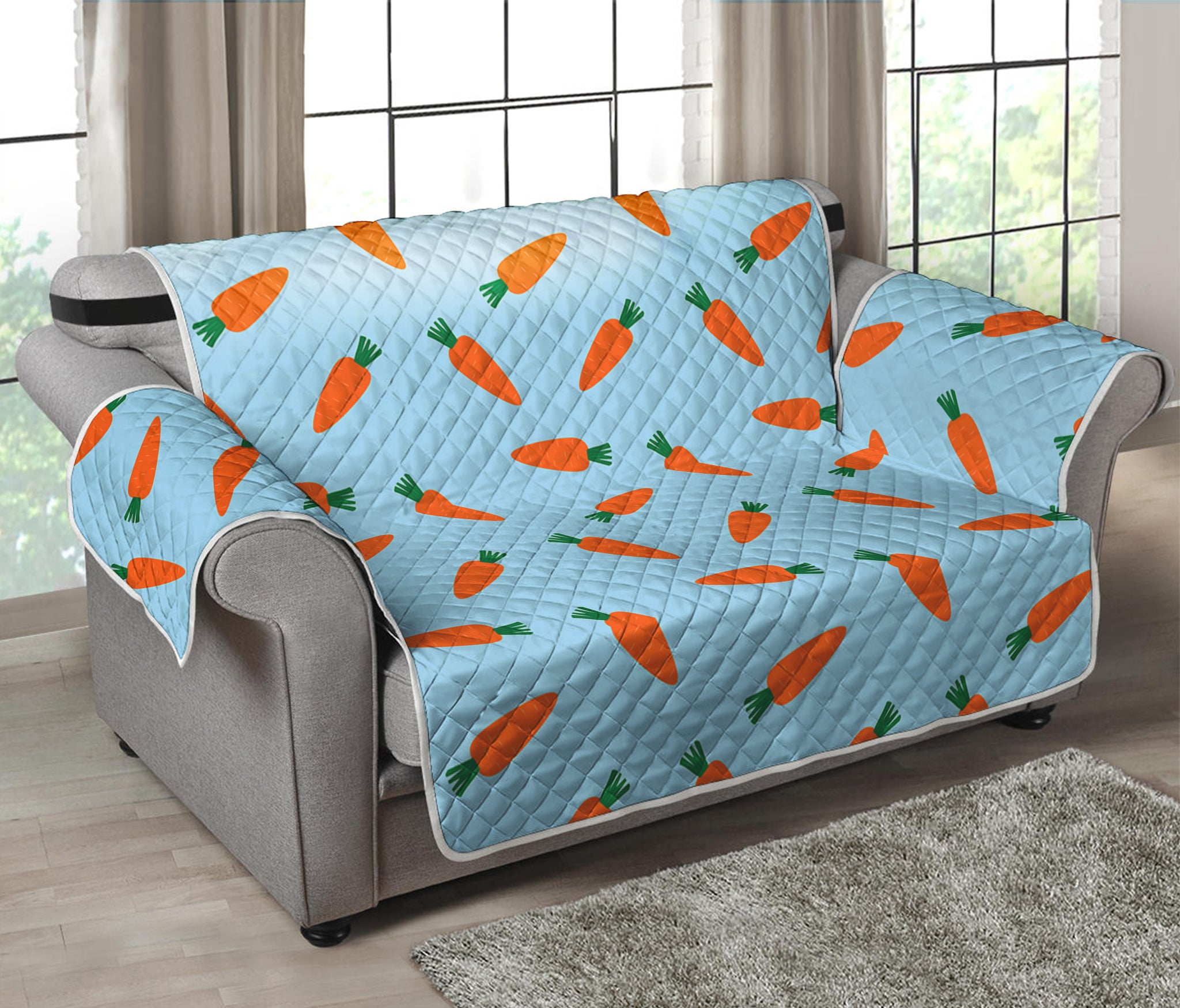 Little Carrot Pattern Print Loveseat Protector